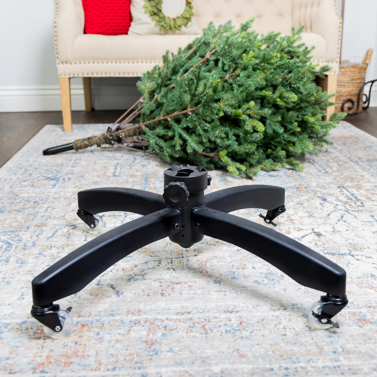 [Universal Rolling Christmas Tree Stand] - Adjustable to Fit Fake Trees Up to 9 Feet Tall | Tree Keeper TreeKeeper