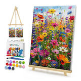 HeeBenor Framed Paint by Numbers Kit for Adults, Flowers Paint by Number with Easel, DIY Floral Acrylic Oil Painting Kit, Adult Paint by Number Kits Framed Canvas for Home Decor 8x12 Inch HeeBenor