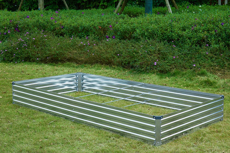 Meberam 2 Pack 6x3x1FT Galvanized Raised Garden Beds Kit Outdoor Metal Gardening Planter Box for Vegetable Elevated Flower Herbs,Silver Meberam