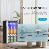 EUHOMY Beverage Refrigerator and Cooler, 126 Can Mini fridge with Glass Door, Small Refrigerator with Adjustable Shelves for Soda Beer or Wine, Perfect for Home/Bar/Office, Silver EUHOMY