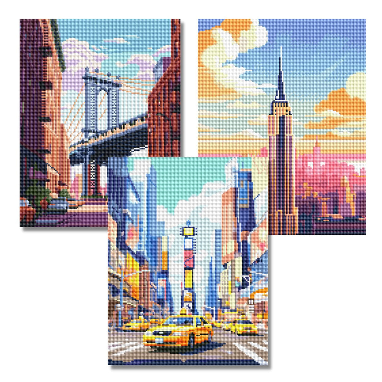 Neopalette Diamond Painting Kits for Adults, Art and Craft, Full Drill Diamond Painting Abstract and Ornaments, DIY 5D Diamond Art Craft (New York) Neopalette