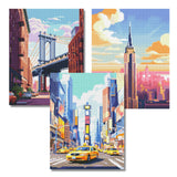 Neopalette Diamond Painting Kits for Adults, Art and Craft, Full Drill Diamond Painting Abstract and Ornaments, DIY 5D Diamond Art Craft (New York) Neopalette