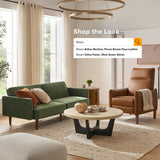 mopio Arthur Recliner Chair with 3 Positions, Accent Armchair, Mid Century Modern Reading Chair, High Back Padded Support Comfy Sleeper Armchair (Pecan Brown Faux Leather) mopio