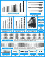 Drill Bit Set Screwdriver Bit Set, 201 Pcs Impact Driver Bits Kit with Carry Case, Combo Kit for Wood Metal Cement Drilling and Screwdriving, Tools for Gift and Home Maintenance Zeite
