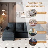 JAMFLY 109" U Shaped Couch, Modular Sectional Sofa with High Density Memory Foam, 4-Seat Comfy Modular Sofa Couch for Living Room, Dark Grey JAMFLY