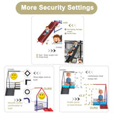 KEIKI Twin Loft Bed with Slide, House Style Bed Twin Size with Curtain, Guardrails, Pennant Banner Flag, Star Stickers, Storage Space, Metal Bed Frame for Teens Kids, White with Pink KEIKI