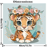 Tiger Flower Paint by Numbers Kit for Adults Beginner,DIY Easy Adult Paint by Numbers Tiger Flower, Without Frame Home Wall Decor 16 x 16 in Acelii