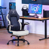 GTPLAYER Gaming Chair,Ergonomic Computer Desk Chair with Footrest and Massage Lumbar Support, High Recliner Chair with 360° Swivel Seat and Headrest (White) GTPLAYER