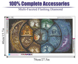 BOHADIY DIY 5D Diamond Painting Kits for Adults Diamond Art Large Size Tree of Life Abstract Tree Landscape Full Drill Crystal Rhinestone Embroidery Craft Kits for Home Wall Decor, 27.5X15.7 Inch BOHADIY