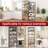 Homtura 6-Tier Rolling Storage Shelves, 14" D x 24" W x 71" H Adjustable Space-Saving Wire Rack Shelving, 750 lbs Capacity Heavy Duty Metal Shelving with Wheels for Garage, Closet, Kitchen Homtura