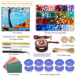 Comealltime Wax Seal Kit with Gift Box, 624 Pcs 24 Colors Sealing Beads, 2 Pcs Stamps, Sealing Wax Warmer, Metallic Pen, Envelope, Candles for Wedding Birthday Gift and DIY Craft, Sellado de Cera Comealltime