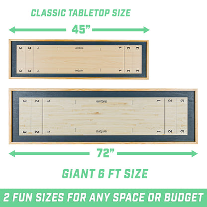 GoSports Shuffleboard and Curling 2 in 1 Board Games - Classic Tabletop or Giant Size - Choose Your Style - WoodArtSupply