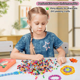 5 Boxes Bracelet Making Kit Pony Beads, 96 Colors 6x9mm Kandi Rave Beads for Bracelets Friendship Plastic Beads with 800Pcs Letter Bead DIY Arts and Crafts for Kids Adults Keychain Jewelry Making Sistenia