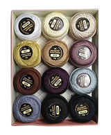 Wonderfil Eleganza #8 Perle Cotton Embroidery Thread Sampler Collection, "Neutrals" Eleganza