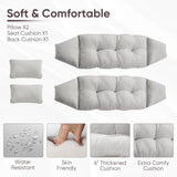 Belord Double Egg Chair Outdoor Glider Loveseat, 550LBS Weight Capacity Wicker Patio Rocking Egg Chairs, Handwoven Rattan Porch Furniture Glider Loveseat for Patio Deck Balcony Sunroom Belord