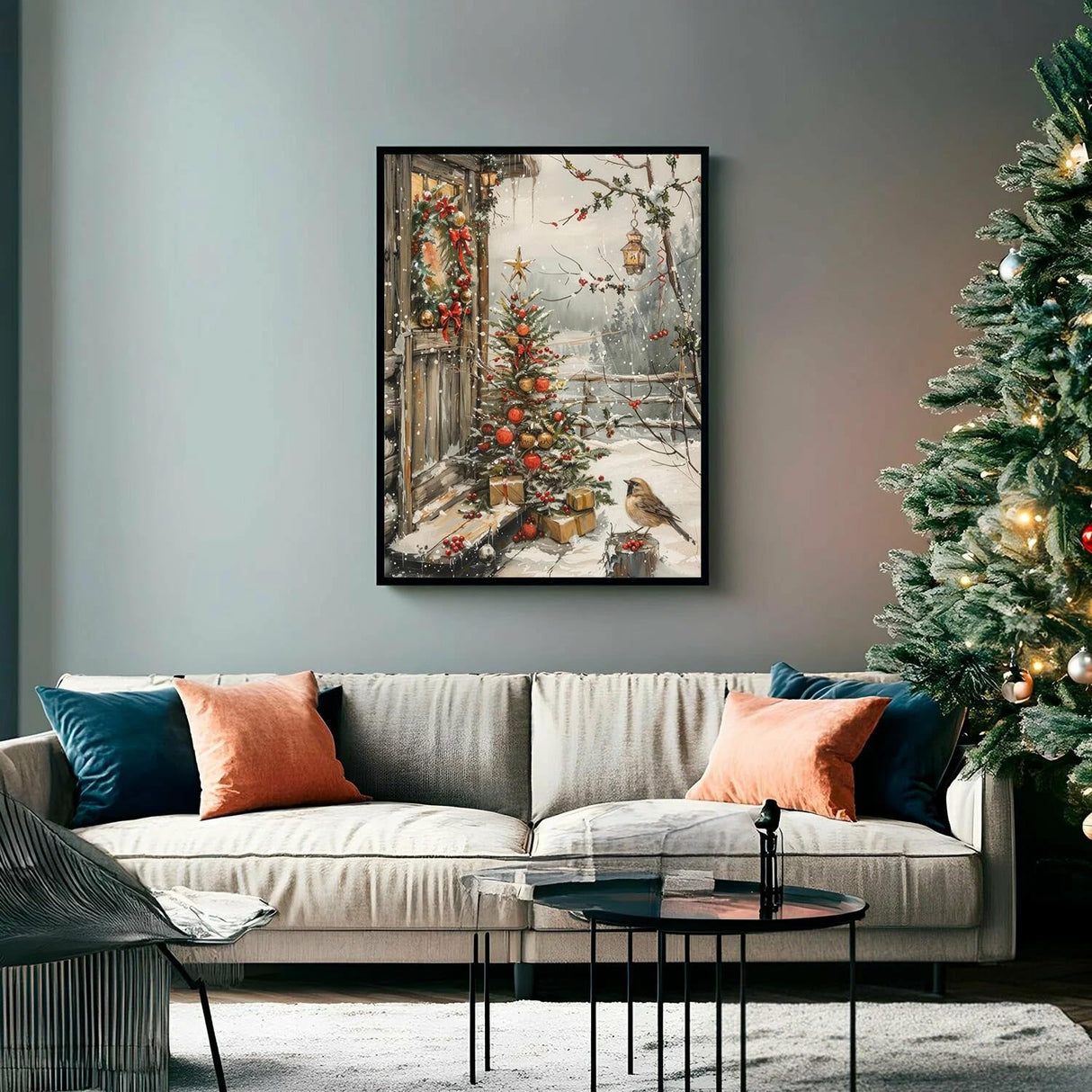 YQFCZDQ Christmas Diamond Art Kits for Adults,Winter Snow Landscape 5D Diamond Painting Kits for Adults Beginners,Birds DIY Full Round Drill Diamond Dots Gem Art Kits for Adult,Home Wall Decor 12x16in YQFCZDQ