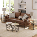 TUTOTAK Set of 2 End Table, Side Table, Nightstand, 3-Tier Storage Shelf, Couch Table for Small Space TB01BO0492 TUTOTAK