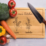 Personalized Cutting Board For Mom - Grandma, Birth Flower Grandmom's Garden, Mothers Day Gifts For Grandma, Christmas and Birthday Gifts For Mom From Son, Daughter, Chopping Board for Mama's Kitchen Generic