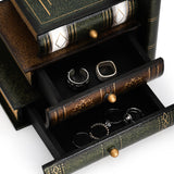 Fasmov Wood Bookends with Desktop Organizer Drawer Units, Decorative Bookends for Shelves, Office Desk Book Holder Stand, 1-Pair Fasmov