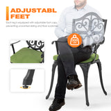 NUU GARDEN Outdoor 3-Piece Bistro Set with Cushions, Round 24 Inch Cast Aluminum Bistro Table with 2.17" Umbrella Hole, 2 Cast Aluminum Bistro Chairs, for Patio, Garden, Backyard and Balcony, Black NUU GARDEN