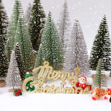 30Pcs Christmas Decorations Mini Christmas Trees, Artificial Christmas Tree Bottle Brush Trees with Wooden Base for Christmas Decor Christmas Party Home Table Craft hatisan