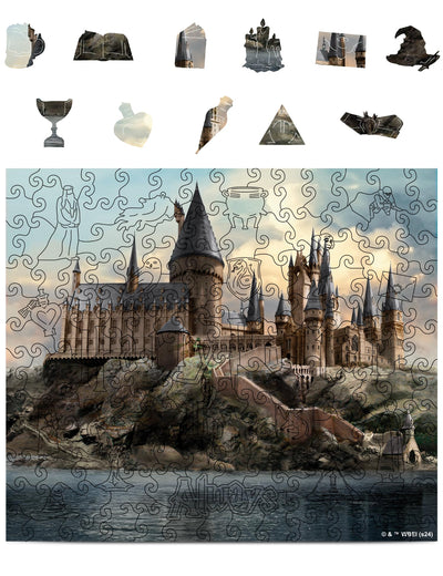 Crafthub Harry Potter Wooden Puzzles for Adults – A3 Size with 158 Pieces Wood Puzzles – Hogwarts Castle – Jigsaw Puzzles with Unique Shapes – 10.8" x 12.5"