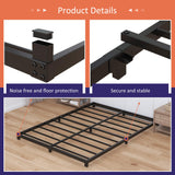 Nailsong 3 Inch Bed Frame Full Low Profile, Full Size Metal Bed Frame No Box Spring Needed, Heavy Duty Metal, Easy Assembly, Black Nailsong