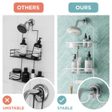 Zenna Home Rustproof Hanging Shower Caddy, Over the Shower Head Caddy with 2 Shelves and Built In Hooks, Aluminum Bathroom Hanging Organizer, Satin Chrome Zenna Home