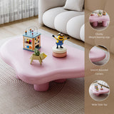 48.5 Inches Cloud Coffee Table, Unique Modern Table with 4 Legs for Your Living Room, Quickly Assembly-Pink Glintee