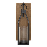 Kate and Laurel Oakly Wood and Metal Wall Sconce, Rustic Brown Wood Wall Candle Holder Farmhouse Decor Kate and Laurel