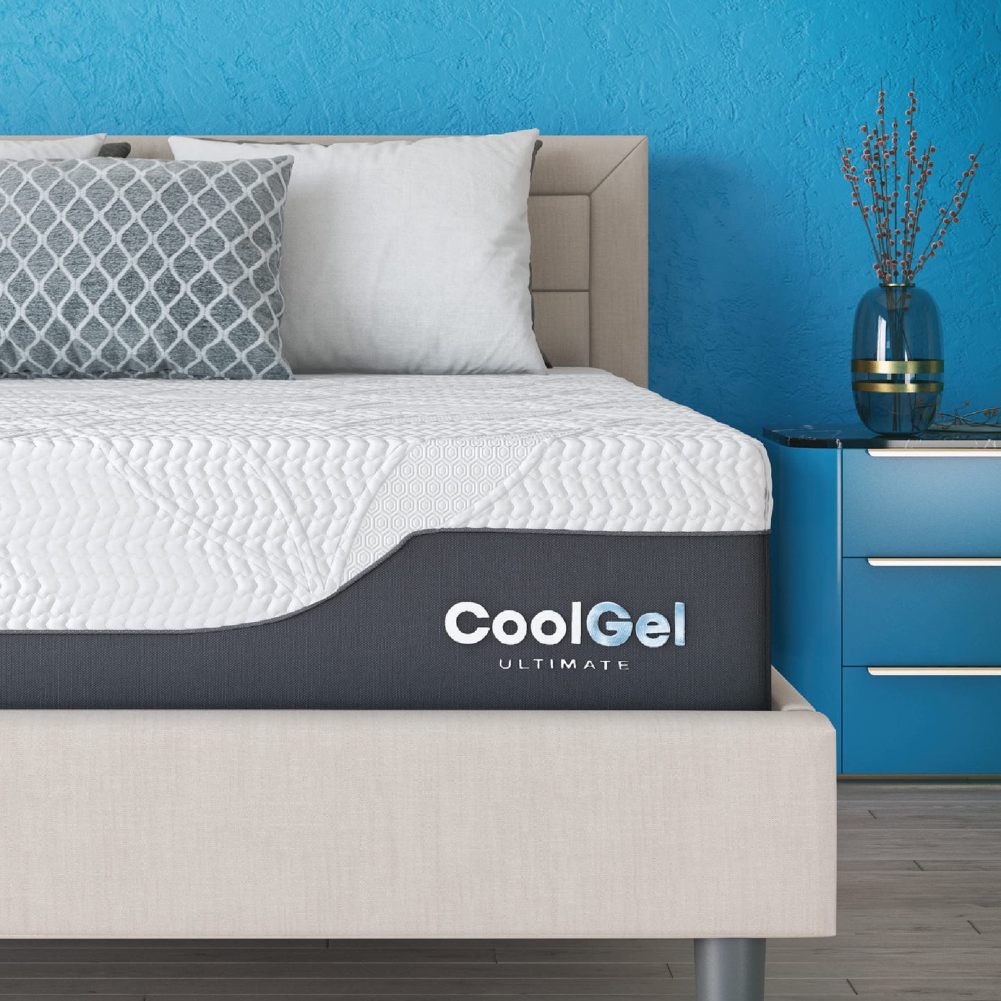 Cool Gel Chill Memory Foam 14-Inch Mattress with 2 Pillows,CertiPUR-US Certified, Mattress in a Box, King, White