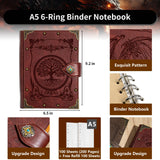 DUROTAN Tree of Life Journals Notebook Gift Set-Unique A5 Binder 400 Page Vintage Leather Suitable for Women & Men writing,Poets,Travelers,as a Diary Dnd Gift DUROTAN