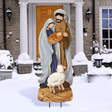 Reallnaive 30 Inch Large Christmas Outdoor Nativity Scene for Yard with Stake Metal Christmas Nativity Set Outside Waterproof Rustic Yard Lawn Signs for Garden Holiday Lawns Decoration Reallnaive