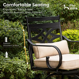 PHI VILLA 5 Piece Patio Bar Set,Outdoor Bar Table and Chairs Set, Strong and Heavy Duty Outdoor Bar Set with Cushion and Pillow，4PC Swivel Bar Stools with Rectangular Bar Height Table PHI VILLA