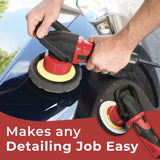 Shurhold 3101 Dual Action Random Orbital Car Boat Buffer Polisher Starter Kit with 16oz Pro Polish Wax & Sealant, 6.5” Foam Pad, Microfiber Towel, and Carrying Bag , Red Shurhold