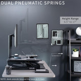 VIVO 32 inch Height Adjustable Stand Up Desk Converter, V Series, Quick Sit to Stand Tabletop Dual Monitor Riser Workstation, Black, DESK-V000VS VIVO