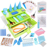 JoyPlus Quilling Kits for Beginners with Manual, 24 Tools & Supplies with Durable Storage Box, Updated Paper Crimper Tool, Premium Husking Board & Electronic Pen Green JoyPlus