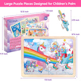 Jigsaw Puzzles Wooden Puzzles for Girls Ages 3-5 Unicorn Mermaid Princess Fairy Puzzle Preschool Educational Brain Teaser Boards Toys Gifts for 3 4 5 6 Year Old Kids 4 Packs 24 Pcs Wuzhineisn