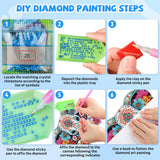 Bowetile Elephant Diamond Art Hanging Kits for Adults Kids, 5D Special Shape Diamond Painting Flowers Pendant Kits, Animal Gem Art Suncatchers Painting Ornament for Home Garden Wall Decor Bowetile