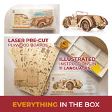 UGEARS Mechanical Models Roadster VM-01 3-D Wooden Puzzle UGEARS