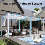 MASTERCANOPY 12’ X 20’ Louvered Pergola Outdoor Aluminum Patio Pergola with Adjustable Roof for Deck Backyard Garden (White) MASTERCANOPY