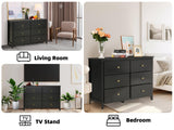 Dresser for Bedroom, 6 Drawer Dressers, Wood Dresser, Chests of Drawers for Entryway Closet Living Room Hallway Sturdy Wooden Top Easy Pull Handle,Black WoodArtSupply