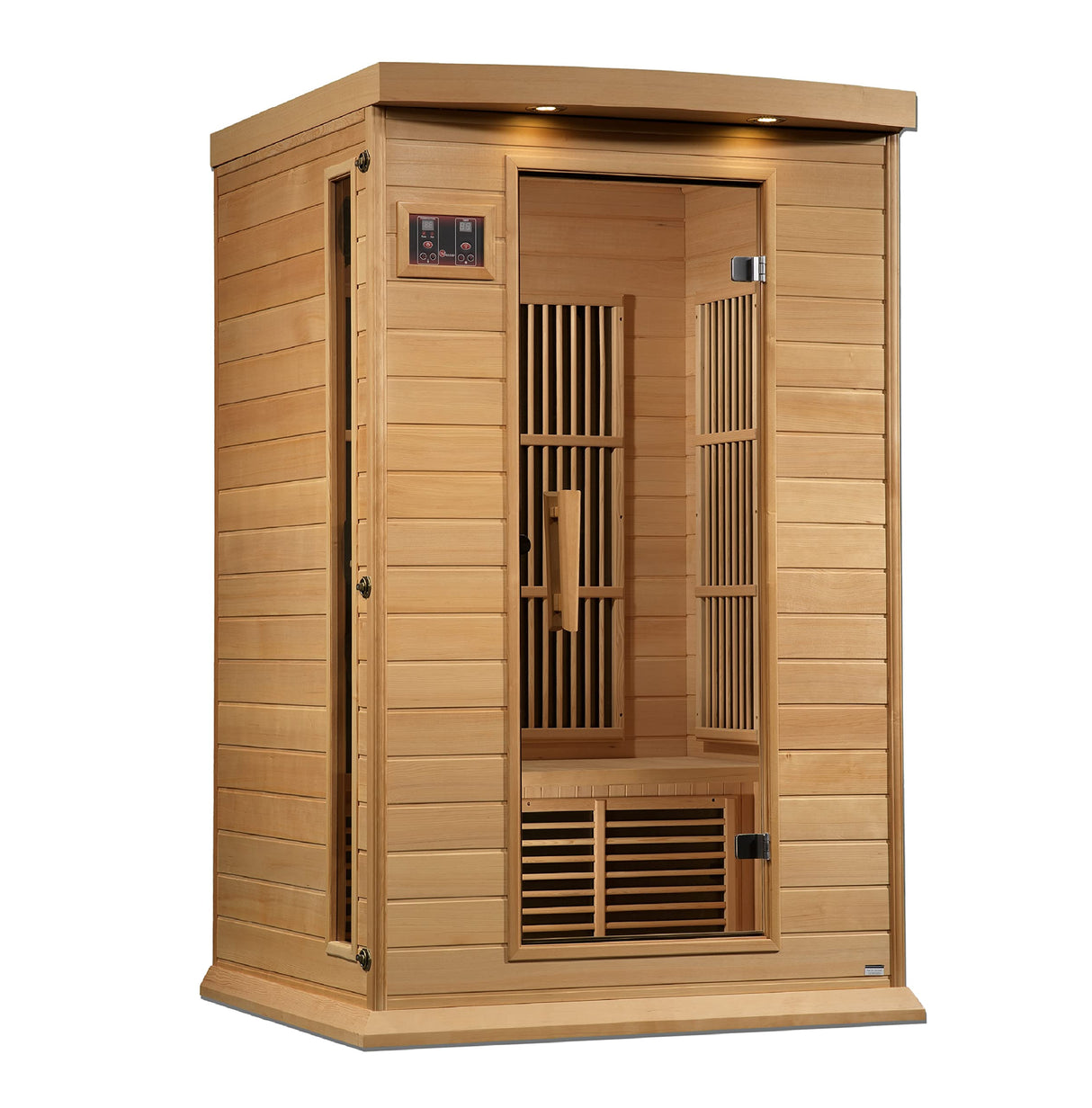 DYNAMIC SAUNAS Maxxus MX-K206-01 Elite 2-Person Near Zero EMF (Under 2 MG) FAR Infrared Sauna, (Canadian Hemlock) Curb Side Delivery DYNAMIC SAUNAS