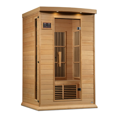 DYNAMIC SAUNAS Maxxus MX-K206-01 Elite 2-Person Near Zero EMF (Under 2 MG) FAR Infrared Sauna, (Canadian Hemlock) Curb Side Delivery DYNAMIC SAUNAS
