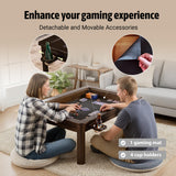 Casaphoria Solid Wood Board Game Coffee Table with Removable Top, Space-Saving 3-in-1 Convertible for Gaming, Dining & Living Room Includes Play Mat & Cup Holders (48” x 33”, Black Walnut) Casaphoria