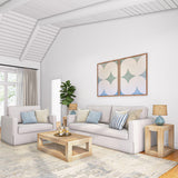 Plank+Beam Modern Rectangular Coffee Table with Shelf, Solid Wood, 48 Inch, Center Table with Storage, 2 Tier Tea Table for Living Room, Blonde Wirebrush Plank+Beam