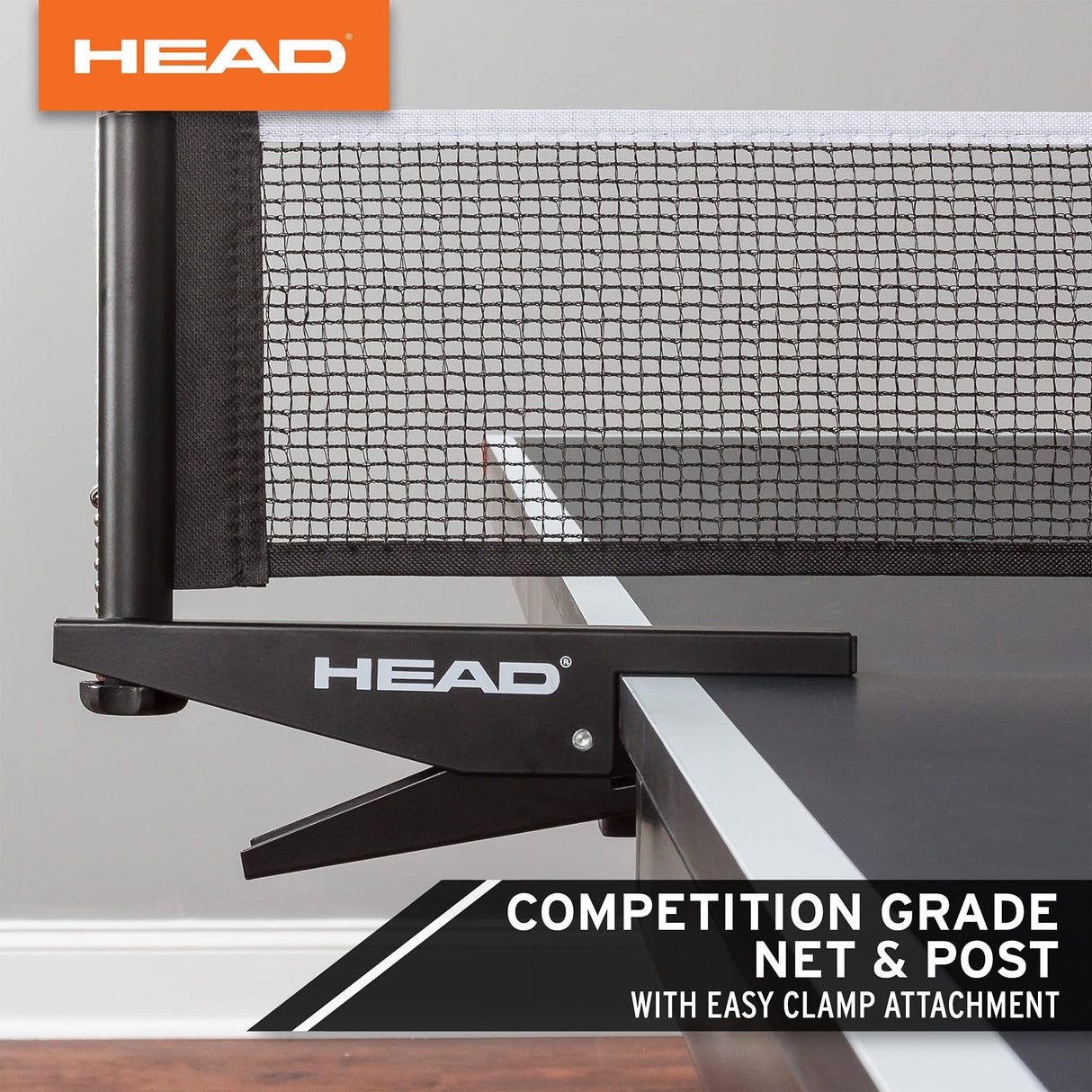 HEAD Summit USA Indoor Table Tennis Table, Competition Grade Net, 10 Minute Easy Set Up – Ping Pong Table with Playback Mode HEAD