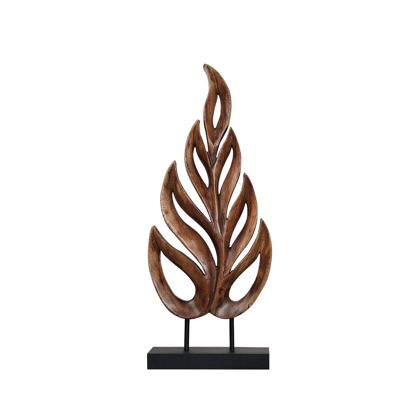 Decozen Handcrafted Solid Wood Leaf Sculpture from Daughter, Son, Husband - Ideal for Home, Mantel, Fireplace, and Foyer Decor - Tabletop Accent