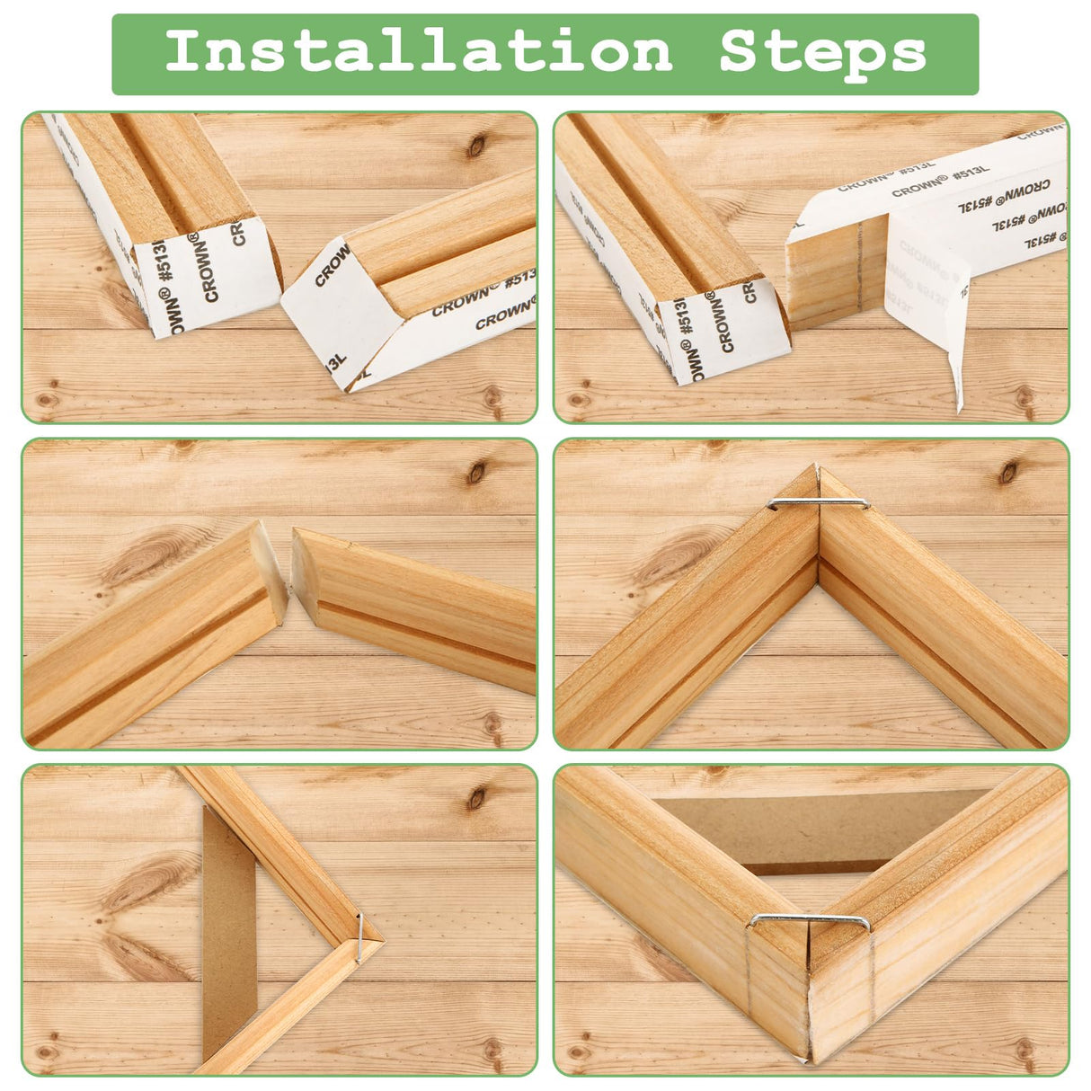 SHUESS 4 Pack Wood Canvas Stretcher Bars Kit, 12 x 16 Inch Wooden Canvas Frame for Prints, Easy to Assemble, Gallery Wrap Oil Frame Kits for Oil Paintings, Prints, Paint by Numbers & Poster SHUESS