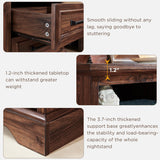 ACCOHOHO 18" Farmhouse Nightstand with Charging Station,End Table with 2 Drawers Storage,Side Table,Bedside Cabinet for Bedroom,Living Room,Brown ACCOHOHO